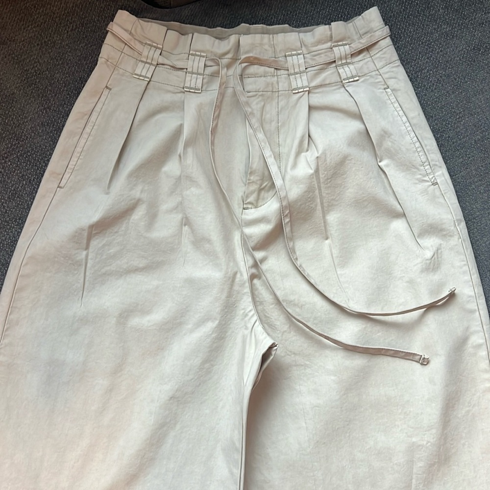 Free People Cream Straight Leg Jeans